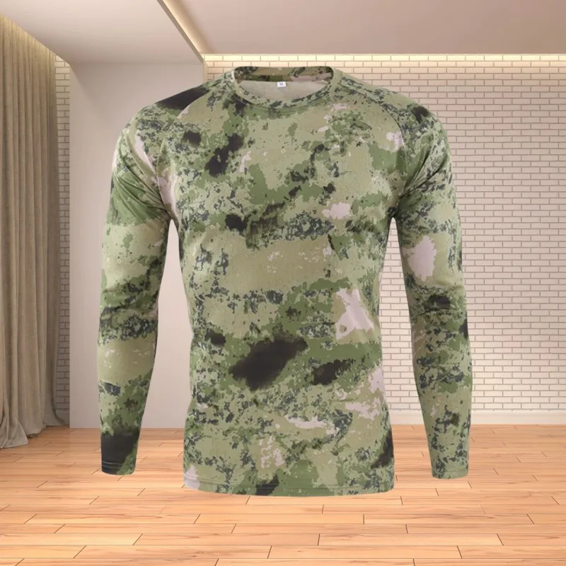 Outdoor Jungle Desert Camouflage Summer Men\'s Camouflage T-Shirt Fashion Personality Quick Dry War Quick Loose Short Sleeve Top