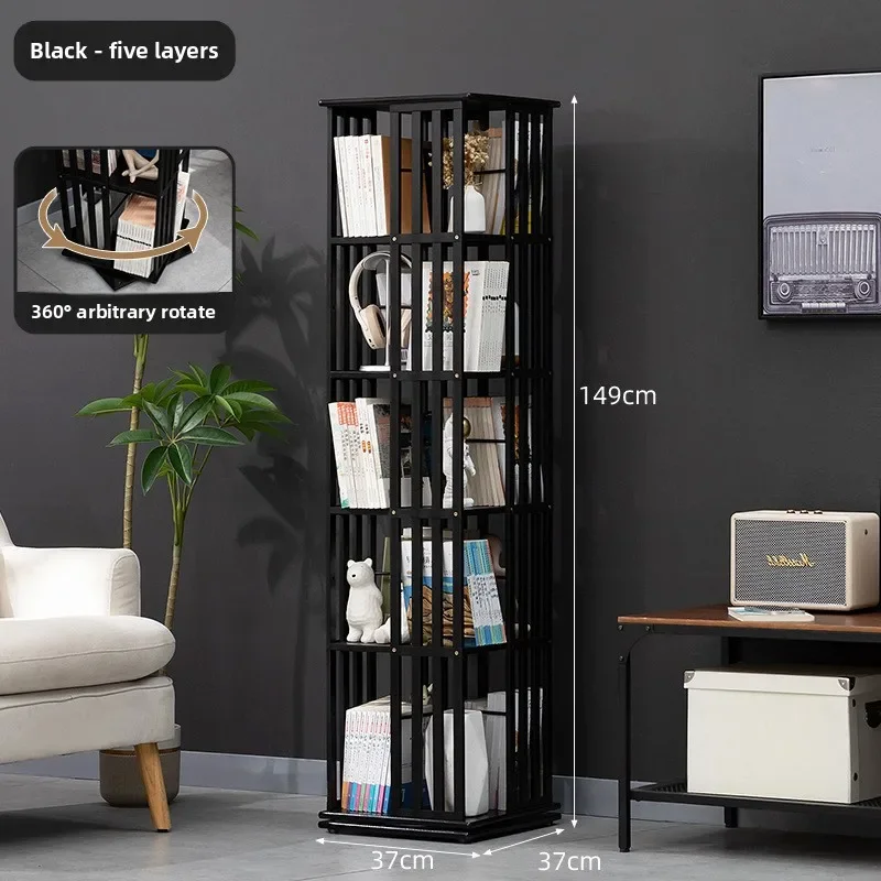 

Rotating Bookshelf Floor-to-ceiling Shelf Picture Book Storage Simple Home Student Multi-layer 360-degree Book Cabinet Factory
