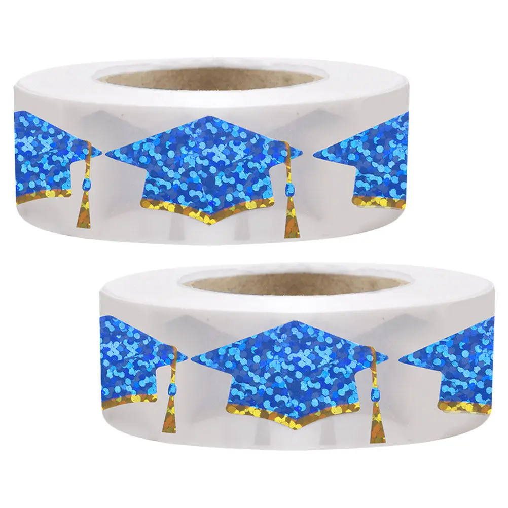 

2 шт. голографические наклейки для выпускных шапочек, самоклеящиеся, для запечатывания конвертов, сувениры для выпускного вечера, декор для шапочек выпускников 2025 года