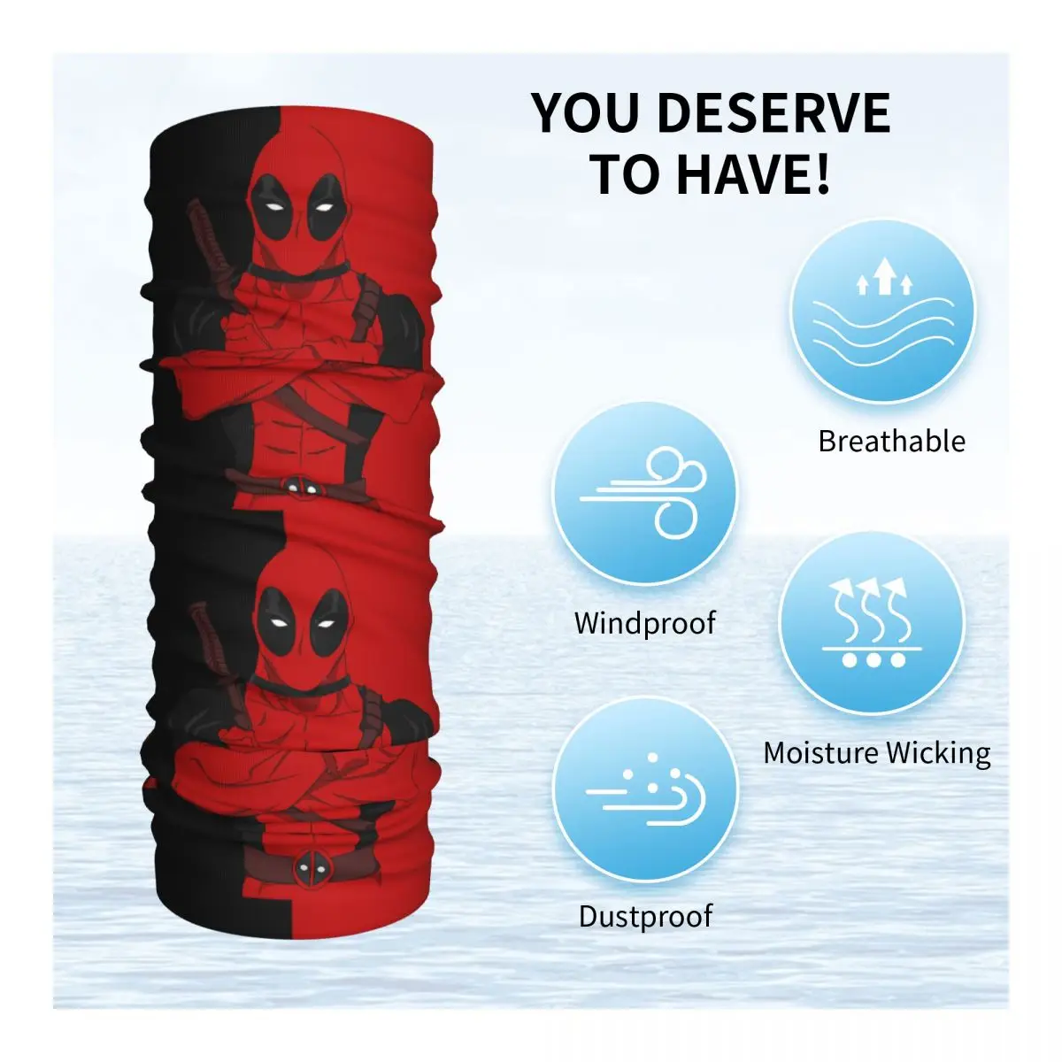 Custom Cartoon Superhero Cosplay Deadpool Winter Headband Neck Warmer Men Women Ski Cycling Tube Scarf Face Bandana Gaiter