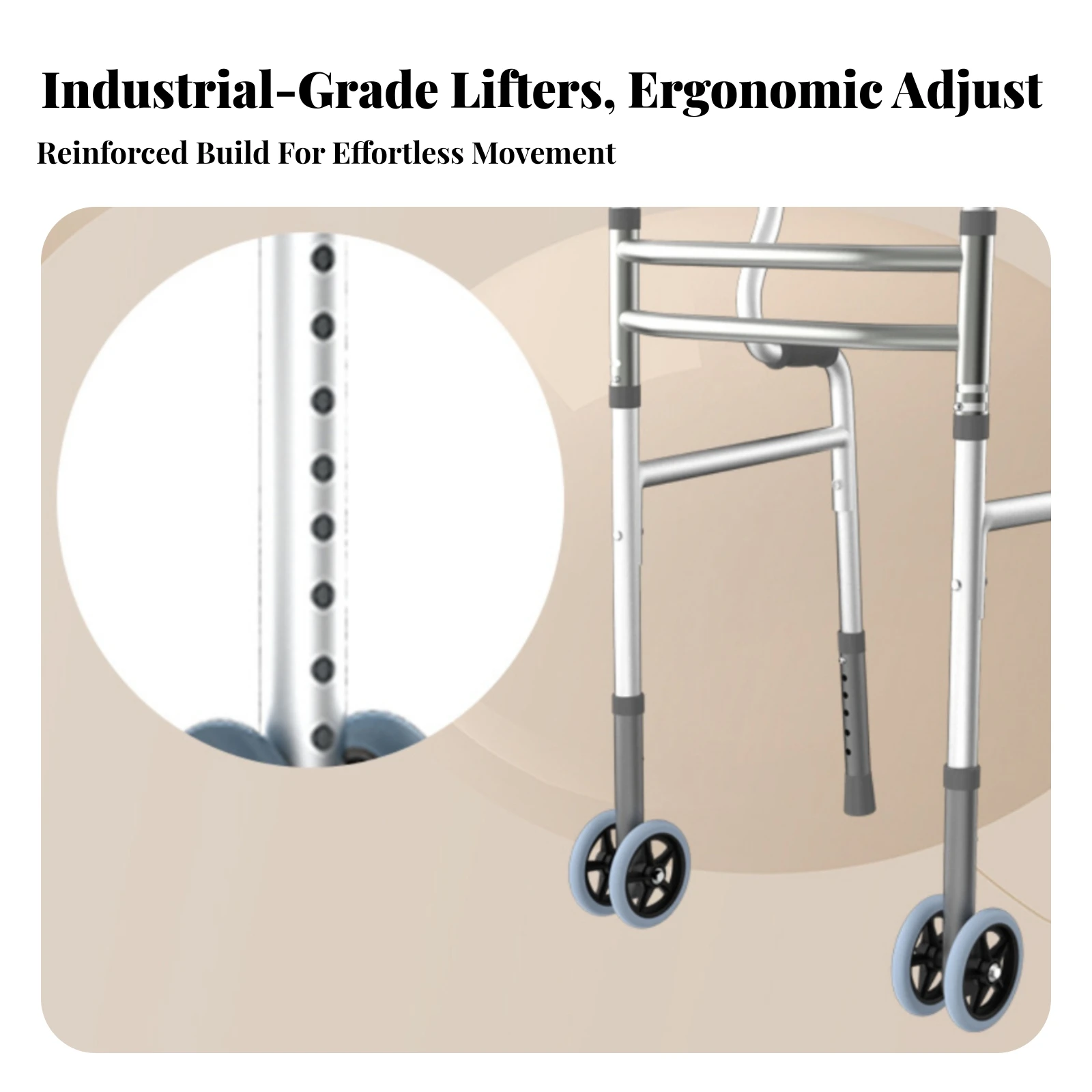 Replacement Mobility Aid Leg with Wheel Universal Mobility Aid Wheel with Mounting Stem Mobility Aid Long-Lasting Accessory