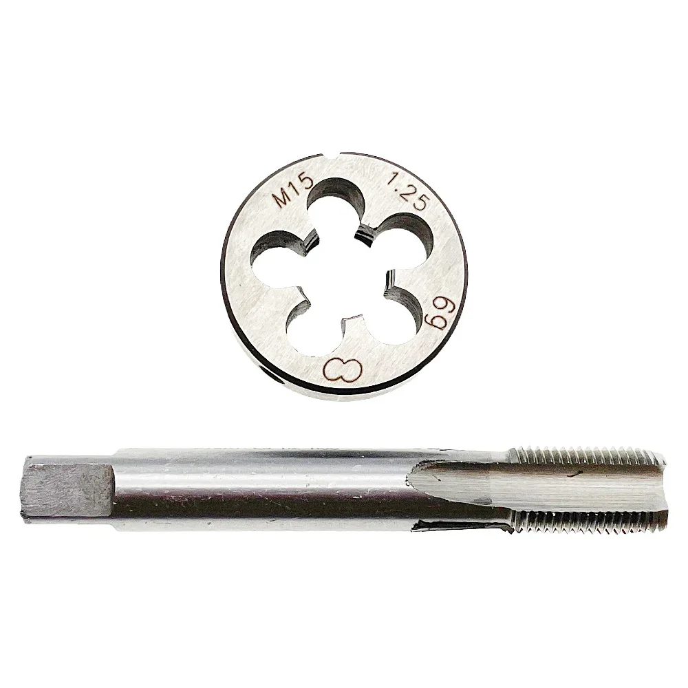 M15 x 1.25 Tap and Die Set Thread Right Hand Threading Tool M15 x 1.25 Metric Tap M15x1.25 Die Drill Tools Hand Tools