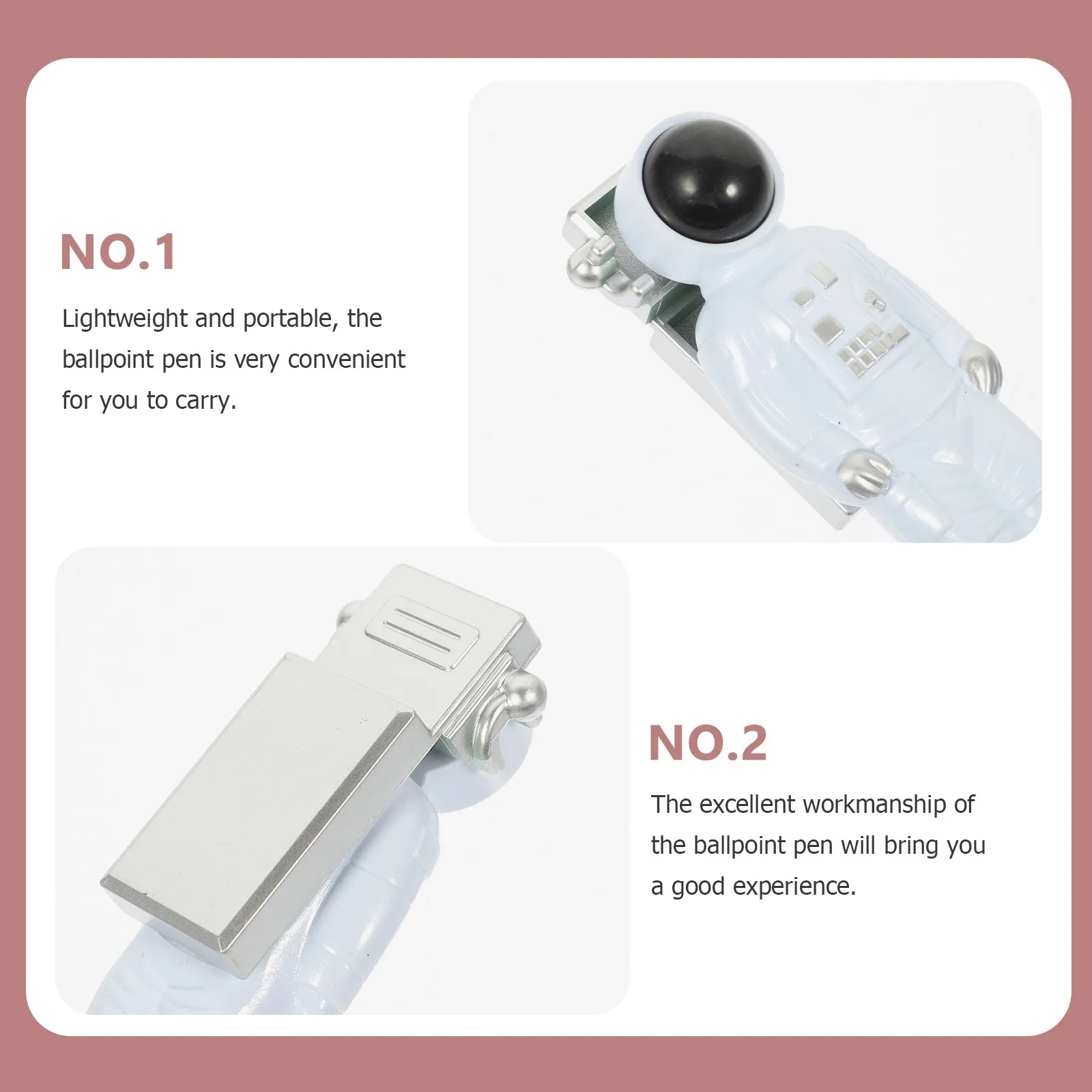 

3Pcs Lovely Astronaut Ballpoint Pens Plastic Ergonomic Writing Pen Portable Accessories Multi-Function Household