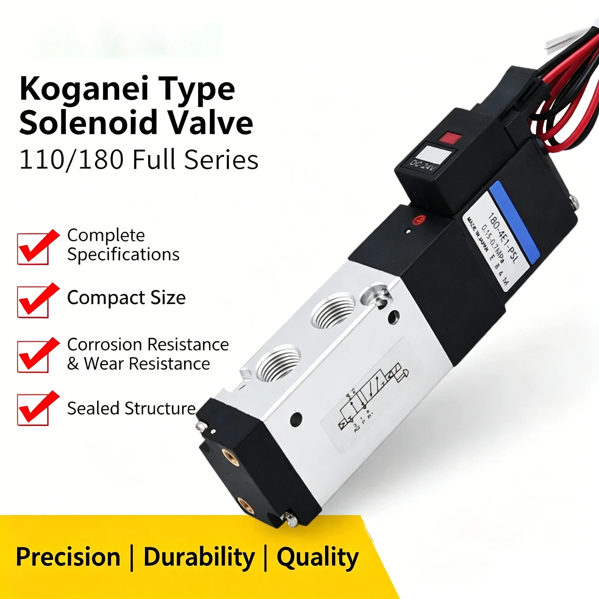 240-180-110-4E1-4E2-83-PLL-PSL-12V-24V-110V-220V KOGANEI Solenoid Valve 180 110 240 Series Two-position five-way solenoid valve