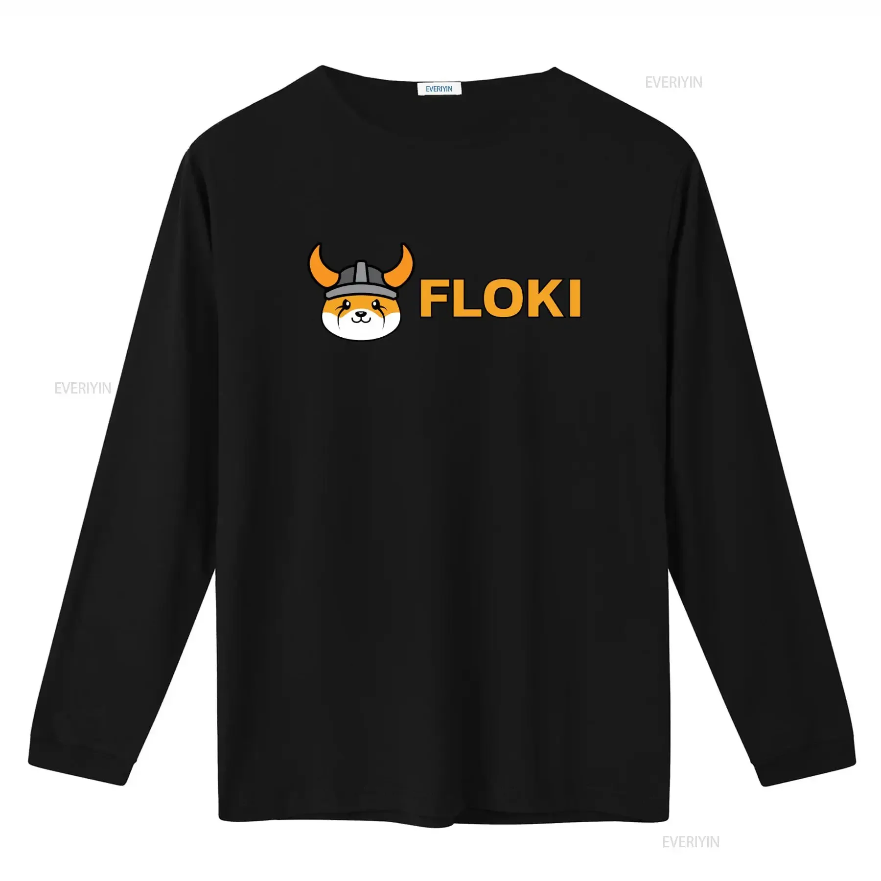 Floki Inu Design Crewneck T Shirt Cryptocurrency Meme Token Crypto Blockchain Fashion vintage Washed streetwear