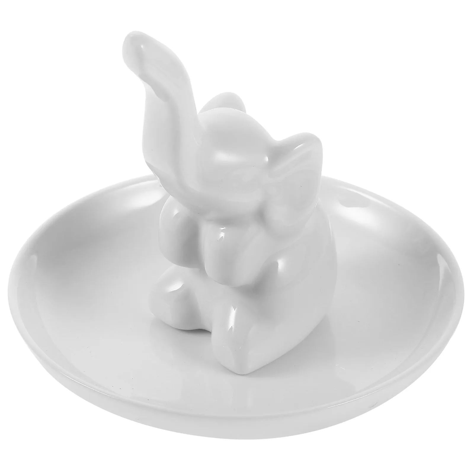 

1 шт. керамический органайзер для украшений в форме слона, подставка для колец и серег, декоративная тарелка для хранения, белая, случайный цвет