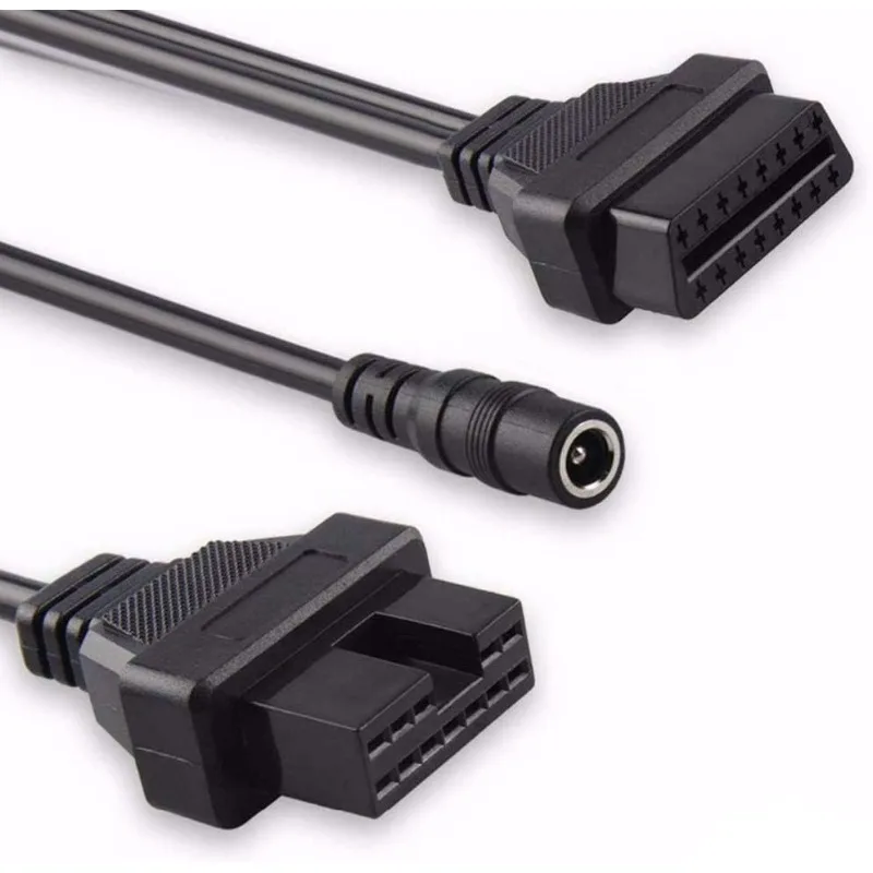 For Mitsubishi Hyundai 12 Pin To 16 Pin OBD2 Diagnostic Adapter Cable 12V 9W Male 12Pin Port To Female 16Pin OBDII Connector