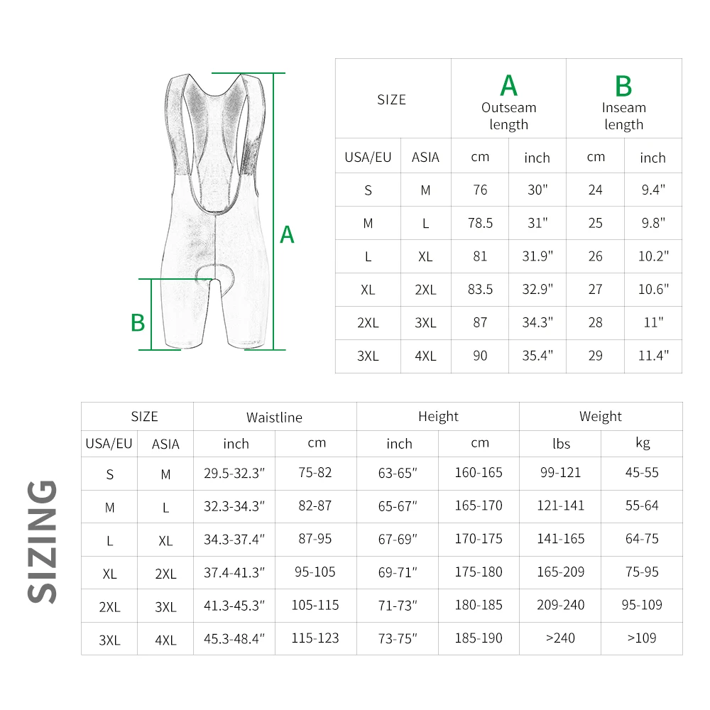 WOSAWE Men's Cycling Bib Shorts Bretelle Seamless Men Cycling Shorts Ride Men's Cycling Bib Shorts Pro Male Cycling Shorts