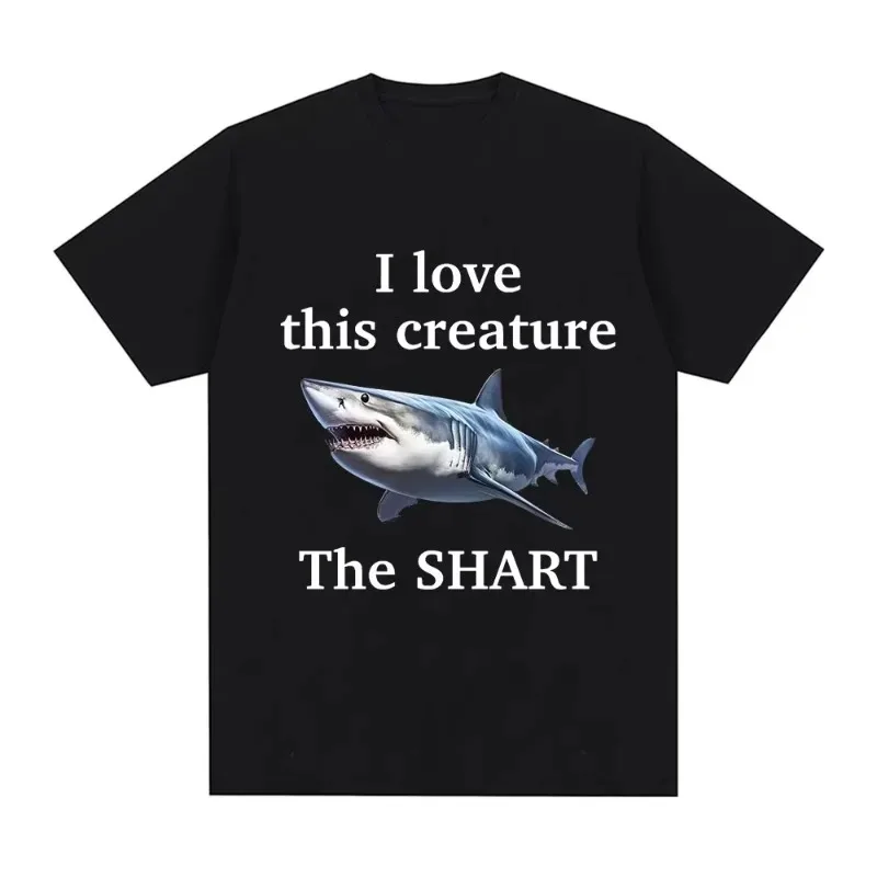 Divertente Amo questa creatura The Shart Shark Meme T-shirt da uomo Moda T-shirt a maniche corte T-shirt a maniche corte oversize in cotone