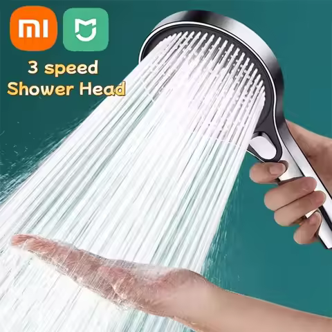 Xiaomi MIJIA 고압 샤워 헤드 13cm 패널 3 모드 물 절약 스프레이 노즐 마사지 강우량 샤워 욕실 액세서리