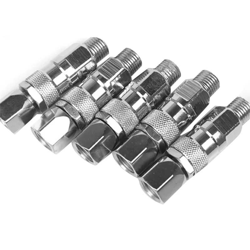 Airless Spray Hose Swivel Adapter Stainless Steel Sprayer Connector Suitable for Airless High-Pressure Paint Sprayer 5Pc Vogue