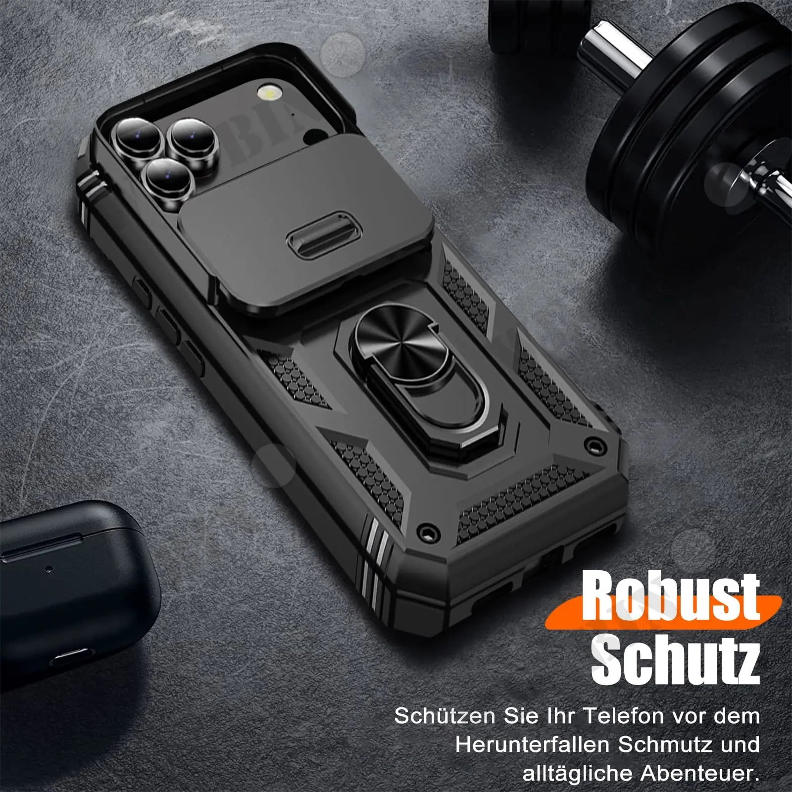 Hülle für iPhone 18 Pro Max 16 15 14 13 12 11 Pro Max Mini Plus 17e 16e, robust, mit Kamera, 360-Grad-Ständerabdeckung – Detail 5