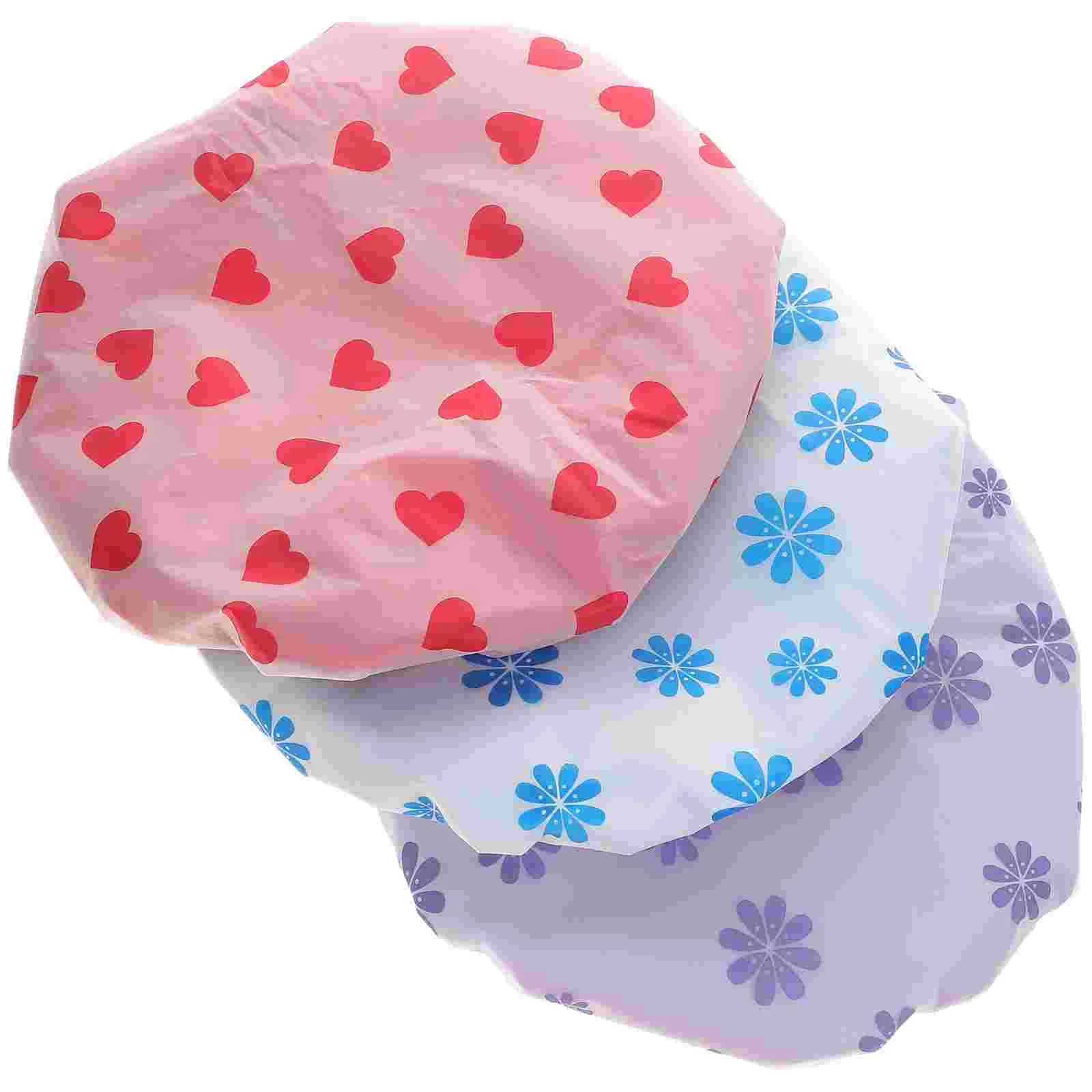 

4 Pcs Hair Protection Caps Reusable Shower for Women Waterproof Adults Bathing Hat