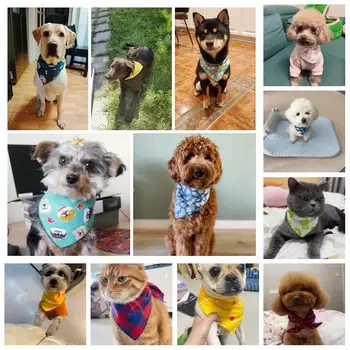 時尚狗狗三角巾 動物圖案寵物三角圍巾 可調柔軟圍兜 適合小型、中型和大型犬 寵物配件 10 最佳銷售 寵物頭巾 - №1