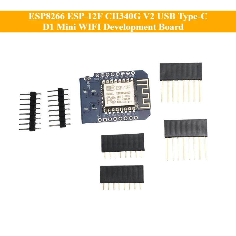 ESP8266 ESP12F USB Type-C D1 لوحة تطوير صغيرة ESP8266 منفذ تسلسلي لاسلكي WIFI تطوير إنترنت الأشياء لوحة تركيبية Mcu توسيع