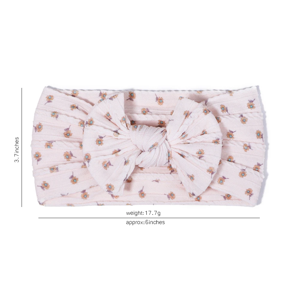 3Pcs 소녀 케이블 니트 터번 아기 활 머리띠 어린이를위한 탄성 어린이 헤어 밴드 신생아 유아 Headwrap 헤어 액세서리
