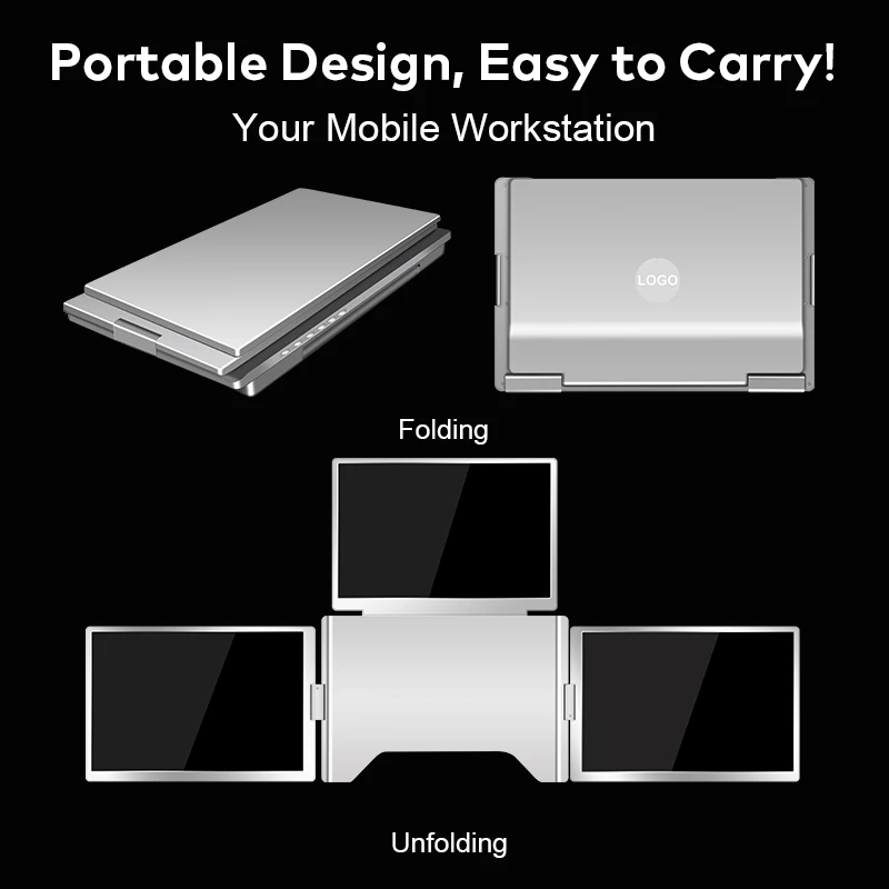 

2026 Hot Sale Desktop Model 1 Cable For 3 Screen 16'' 1920*1200P IPS Panel Portable Monitor Stand