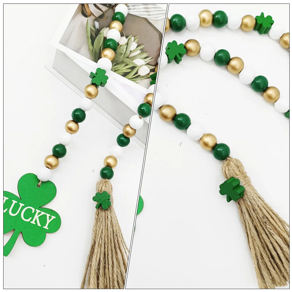 

Wooden Bead String Decor St Patrick's Day Tassel Fall Decor Wood Beads String nament Home Chic Charm
