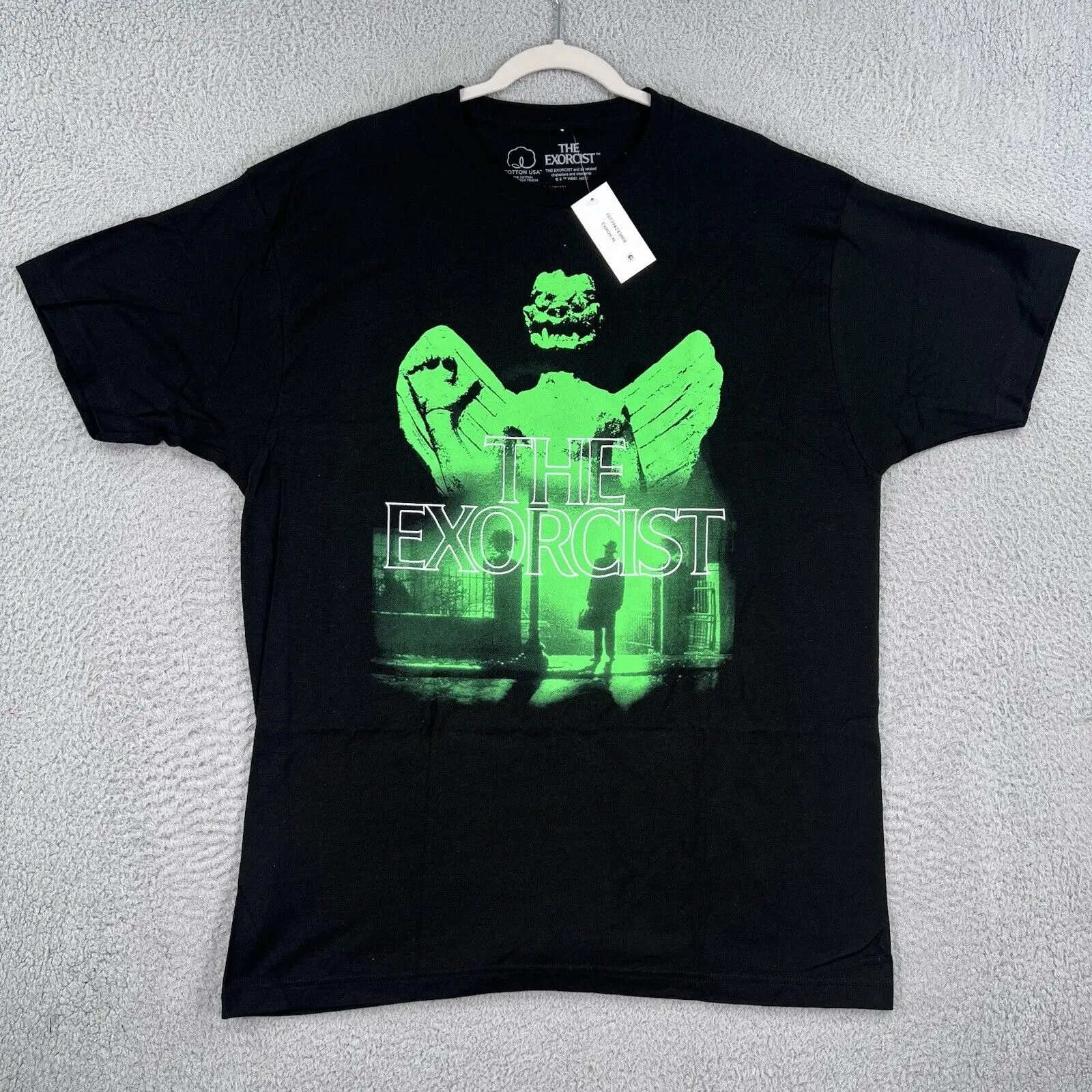 

NEW! The Exorcist Shirt Mens XL 46/48 Black Graphic Crewneck Tee 100% Cotton