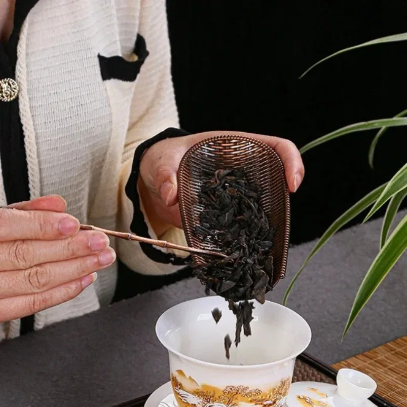 2Pcs/Set Alloy Weaving Chaze Tea Shovel Set Handmade Coffee Bean Taking Tools Traditional Kung Fu Tea-scoop Accessories