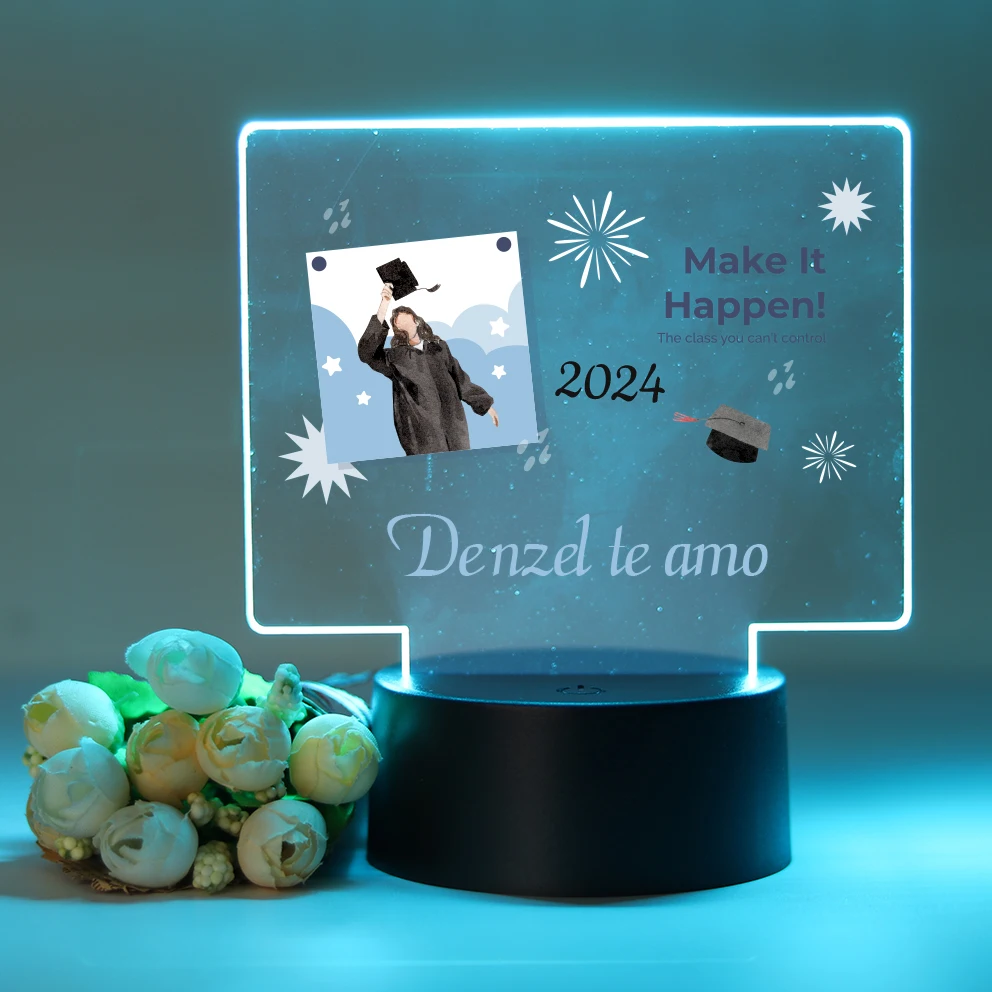 Personalized Custom Graduate Funny  Led Table Lamp Room Decor For Boys Birthday Creative Table Bedside Lamp