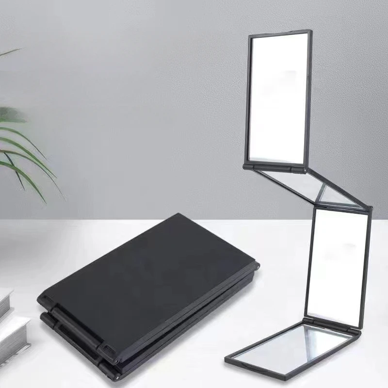 Creative Four Sided Foldable Makeup Mirror Portable Women\'s Hairdressing Makeup Mirror Hairdressing Multi Angle Four Fold Mirror