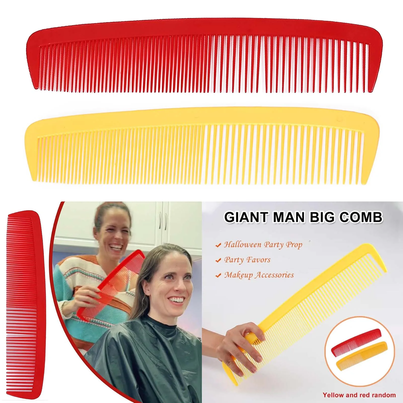 

Funny Big Combs Wide Tooth Hair Combs Festivals Party Props Decor for Halloween Carnival Costume Cosplay Party Favors