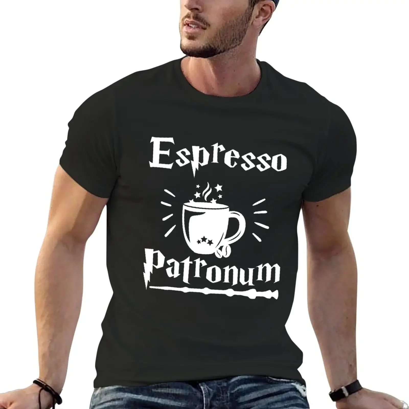 

Espresso Patronum Coffee Lover Magical Words T-Shirt Short sleeve tee summer top Tee shirt men clothing