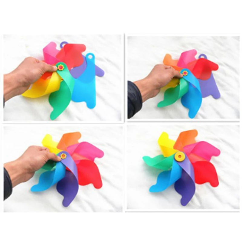 Pinwheels de palo de madera para niños, molino de viento para fiesta, juego de Pinwheels DIY, juguete para decoración de jardín y césped, 10 piezas