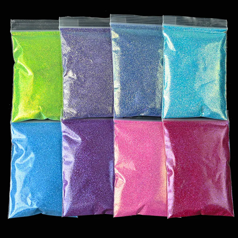 50g/bag 0.2/0.4/1mm Highlights Holographic Laser Art & Craft Sequin Pigment Powder Dust For Crafting Face Body Eye Hair Festival