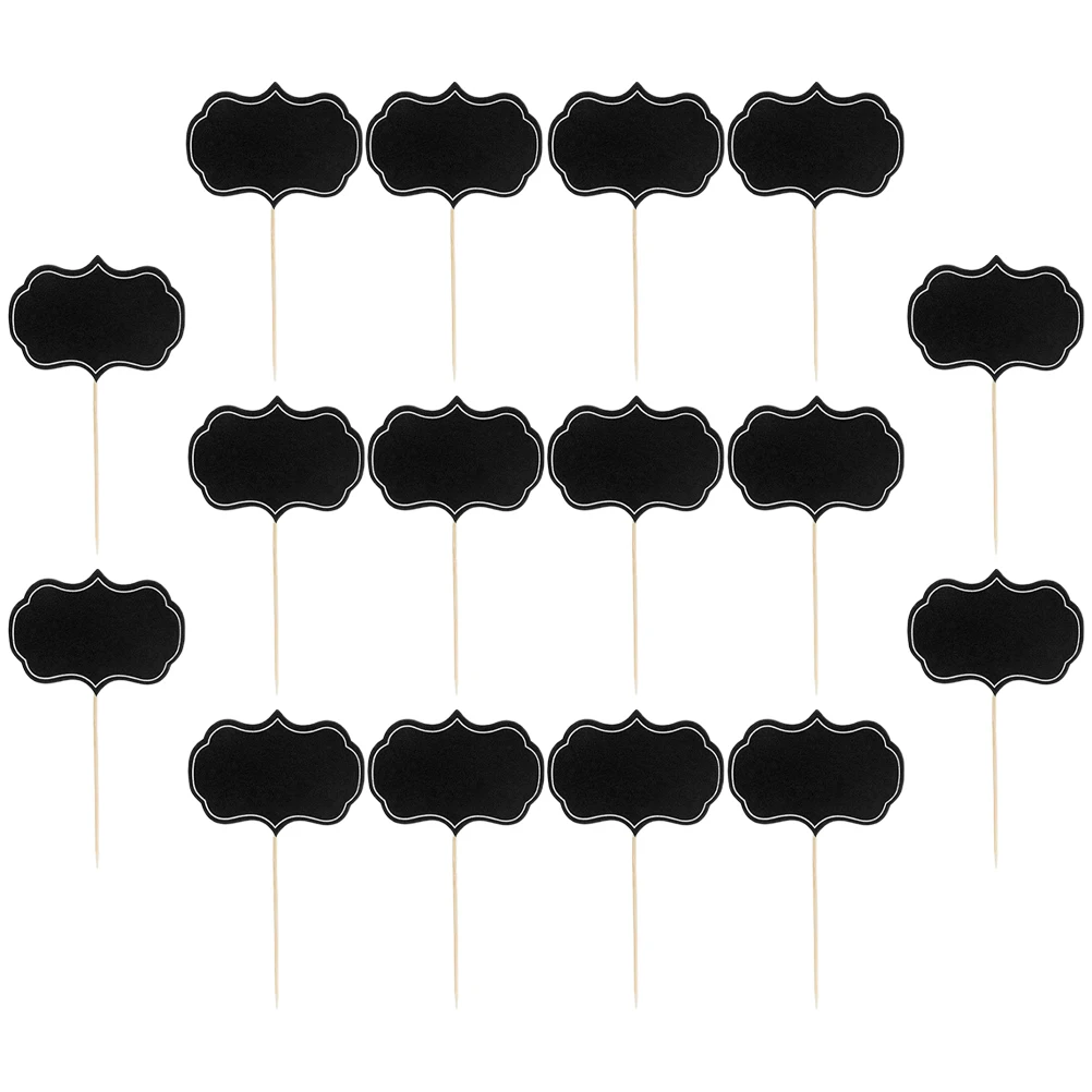 

16 Pieces Blackboard Sticker Labels Wooden Paper Food Tags for Buffet Party Cheese Markers Restaurant Supplies Charcuterie