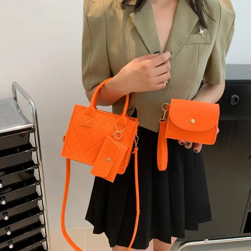 

3Pcs Fashion Solid Color PU Leather Shoulder Bag Set Women's Coin Bag Square Handbag Daily Commuting Crossbody Bag
