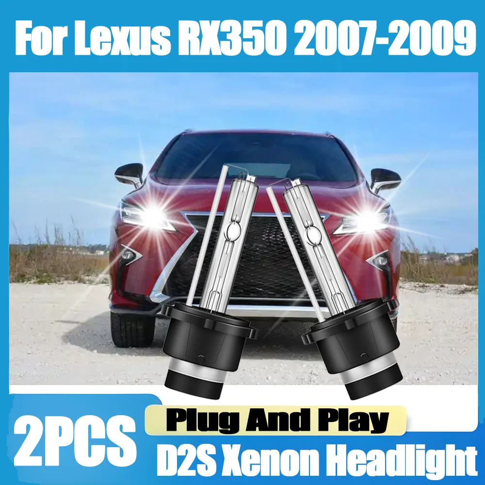 

2PCS D2S Xenon Headlight Bulbs Super Bright 6000K White 20000LM High Power Xenon Light 12V 24V For Lexus RX350 2007 2008 2009