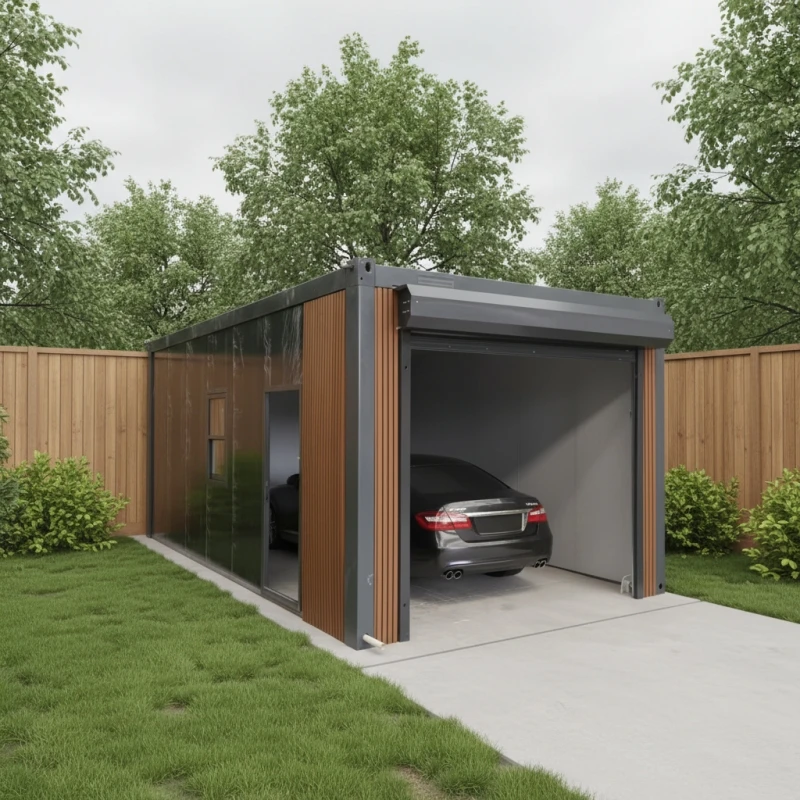 FOODLINE Container Garage Anti‑UV Prefab Container Garage For Long Time Outdoor Car Protection Residential Use