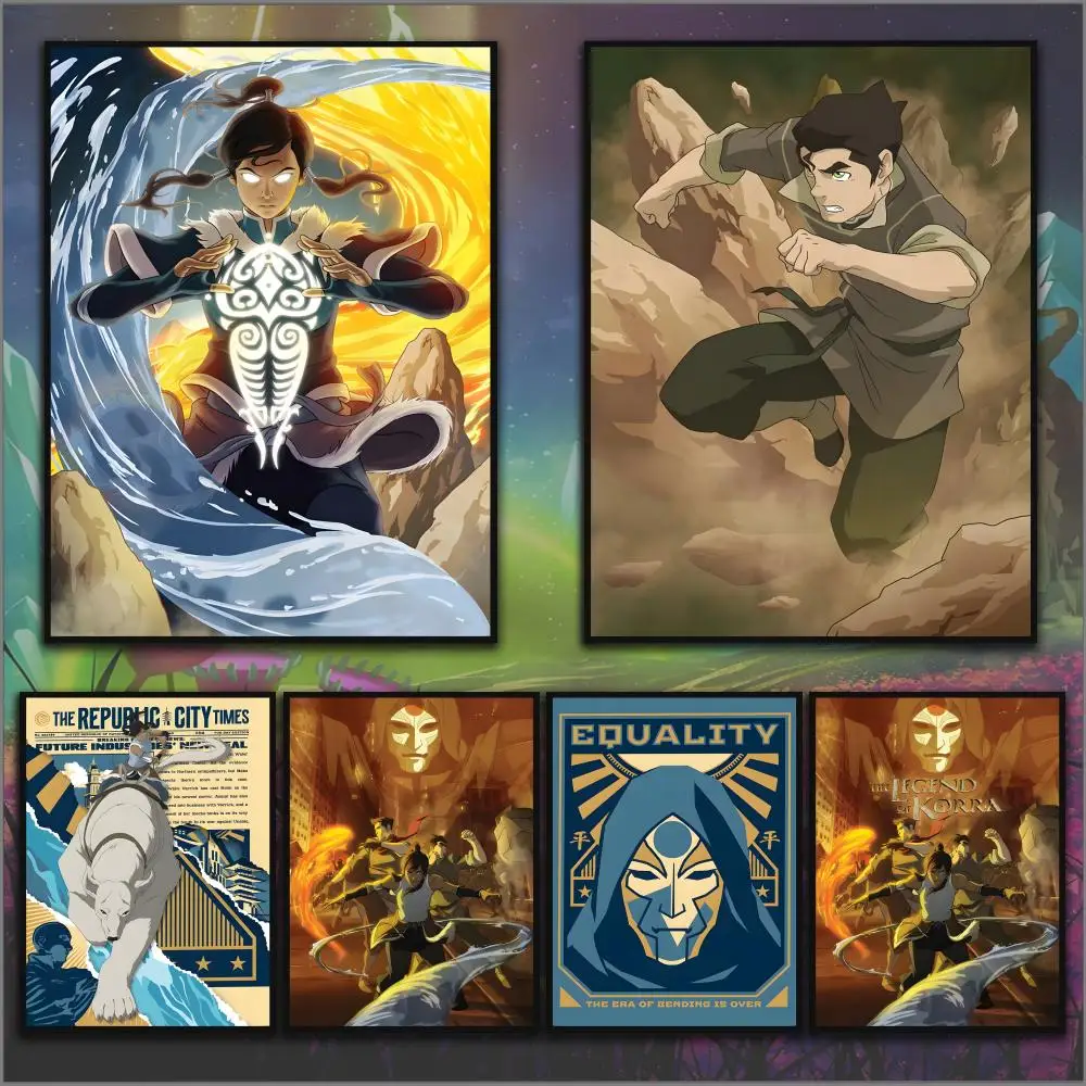 

Anime The L-Legend of Korra Poster HD Anime Hot Theme Singer/OST/Movie-Waterproof Self-Stick Home Decor