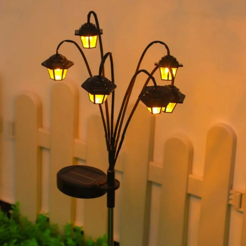 1PC 6LED Solar hexagonal palace light 8-mode outdoor courtyard light, Christmas decorative light