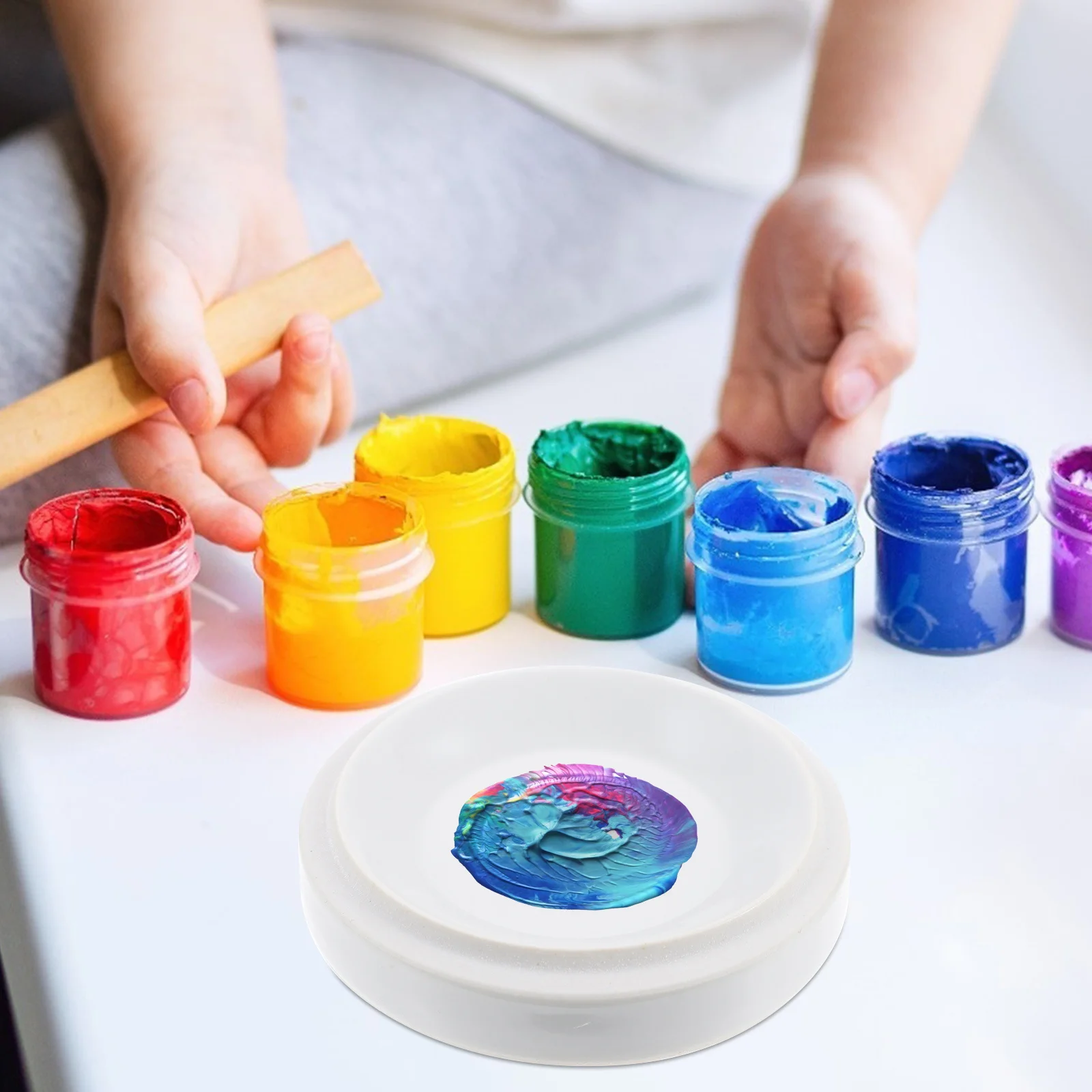 

1Set 5-Layer Ceramic Set Creative Ink Dish Sturdy Durable Home Decor Practical Paint Mixing Trays for Artists Paint Mixing Tray