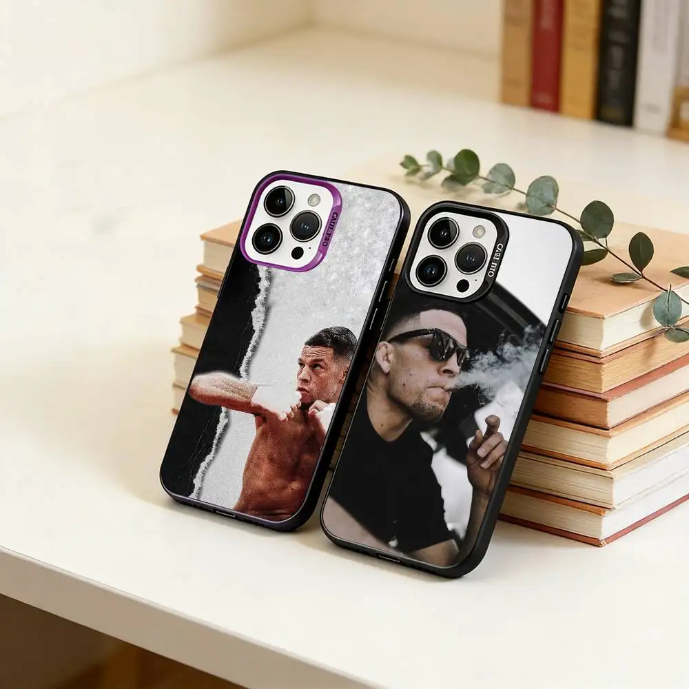 

N-Nickname-Nate Diaz Phone Case For iPhone 17,16,15,14,13,12,11 Plus,Pro Max,XS,Colorful Silver Phone case Funda Cover