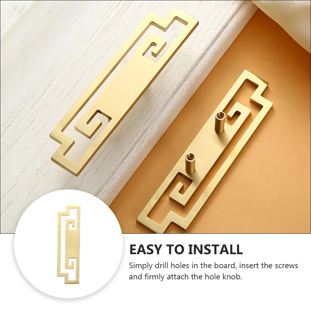 

1Pcs Golden Vintage Drawer Pull Handle Solid Metal Furniture Knob Easy Install for Cabinet Closet Bookcase Kitchen Cupboard