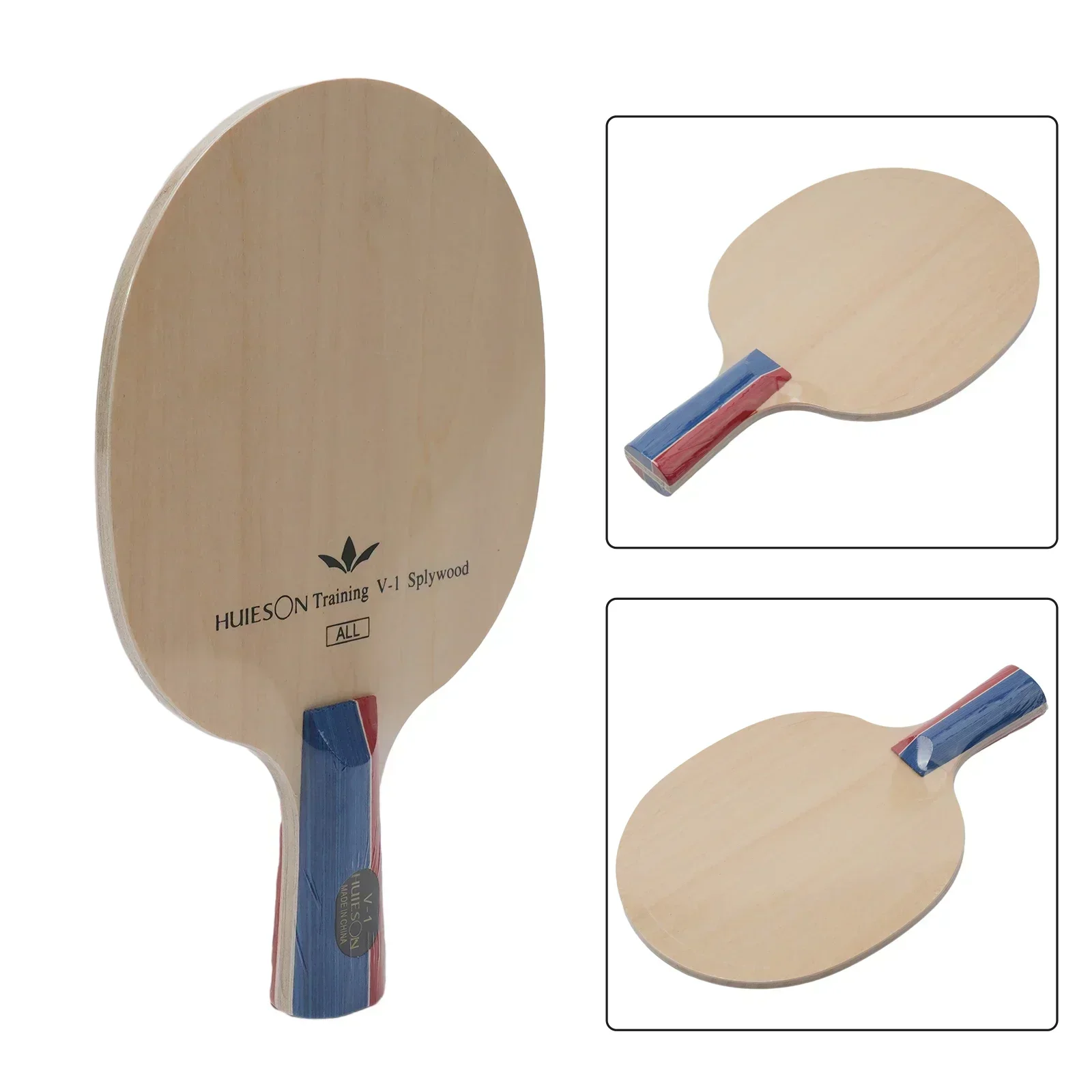 2 Size Wood Table Tennis Racket 5 Layer Medium Speed Pong Rackets Blade Great For Children Or Teenage To Play