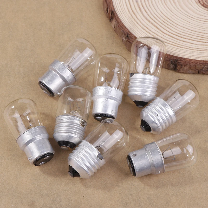 1PCS B22 Baionetta E27 Vite 12V/220V 15W 25W LED Filamento Luce Frigo Lampadina Mini COB Lampada Per Macchina Da Cucire cappa
