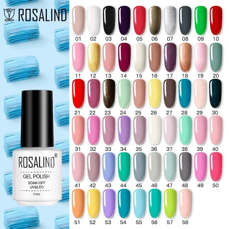 ROSALIND Gel Nagellack Farbe Gel Nagellack Semi Permanent UV LED Gel Primer Top Base Coat Bright Für Nail Art Design Nagellack