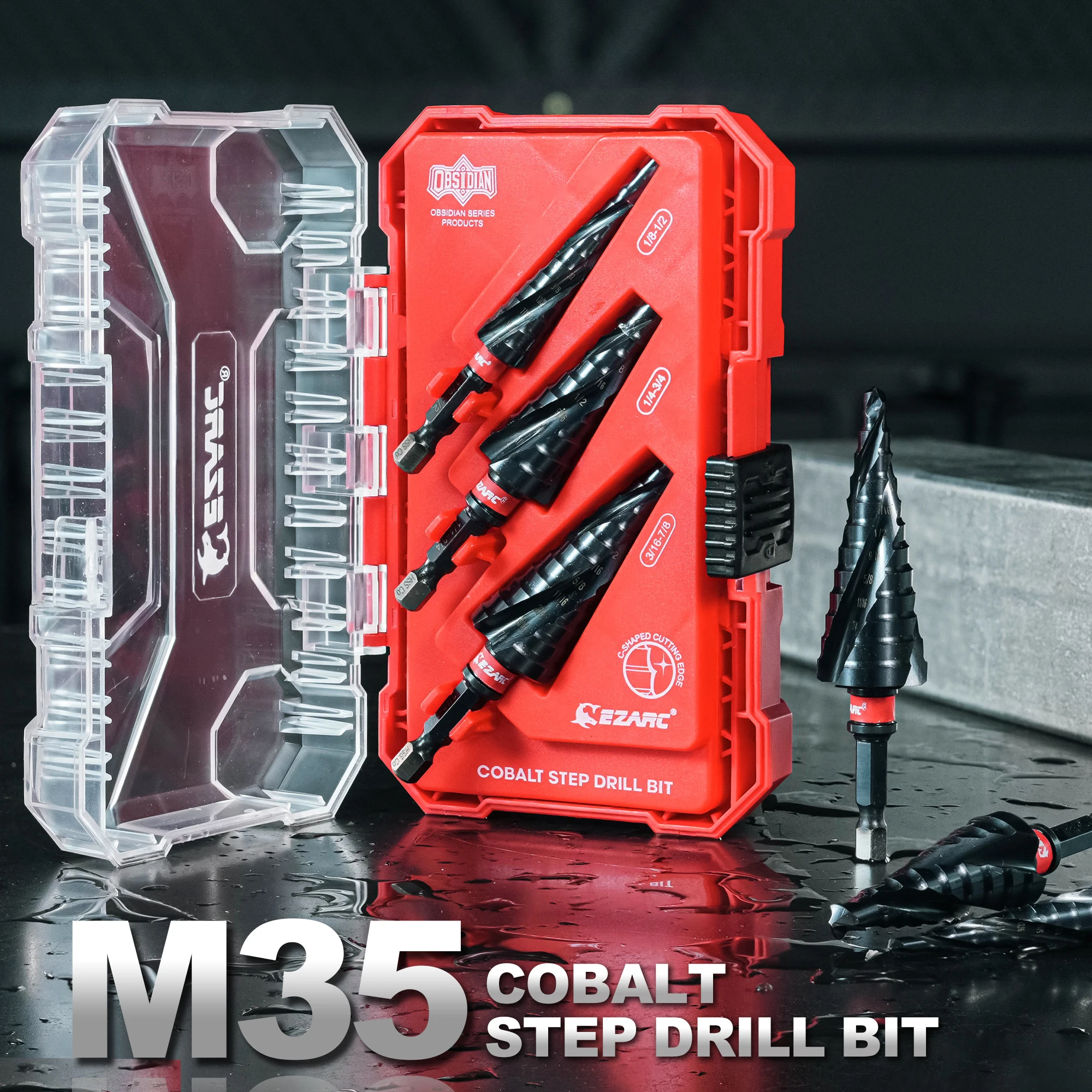 EZARC 3PCS Step Drill Bit for Metal, 1/8