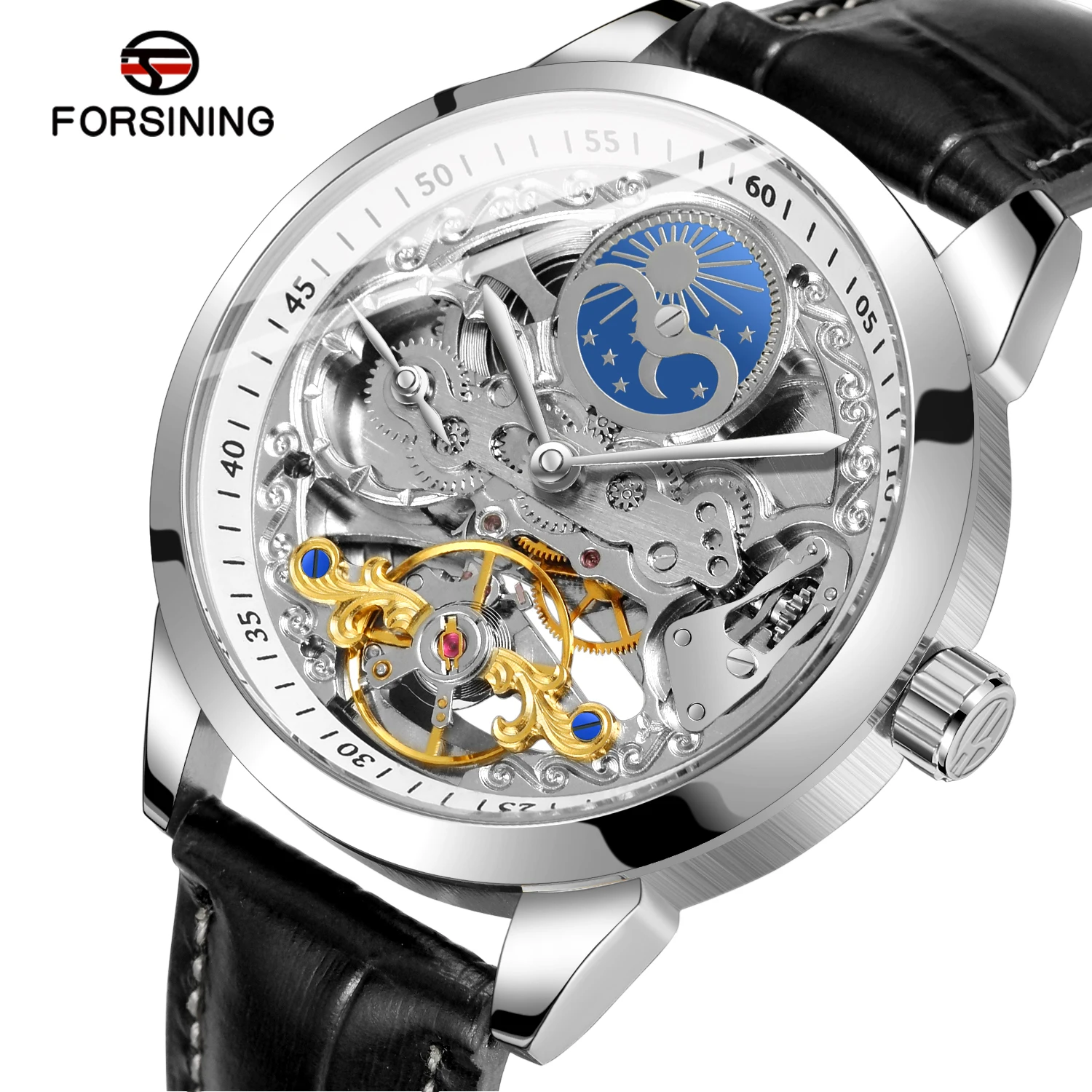 2024 High-quality Multiple Time Zon Moonphase Tourbillion Automatic Watch Regulator Skeleton Mechanical Watches for men replica