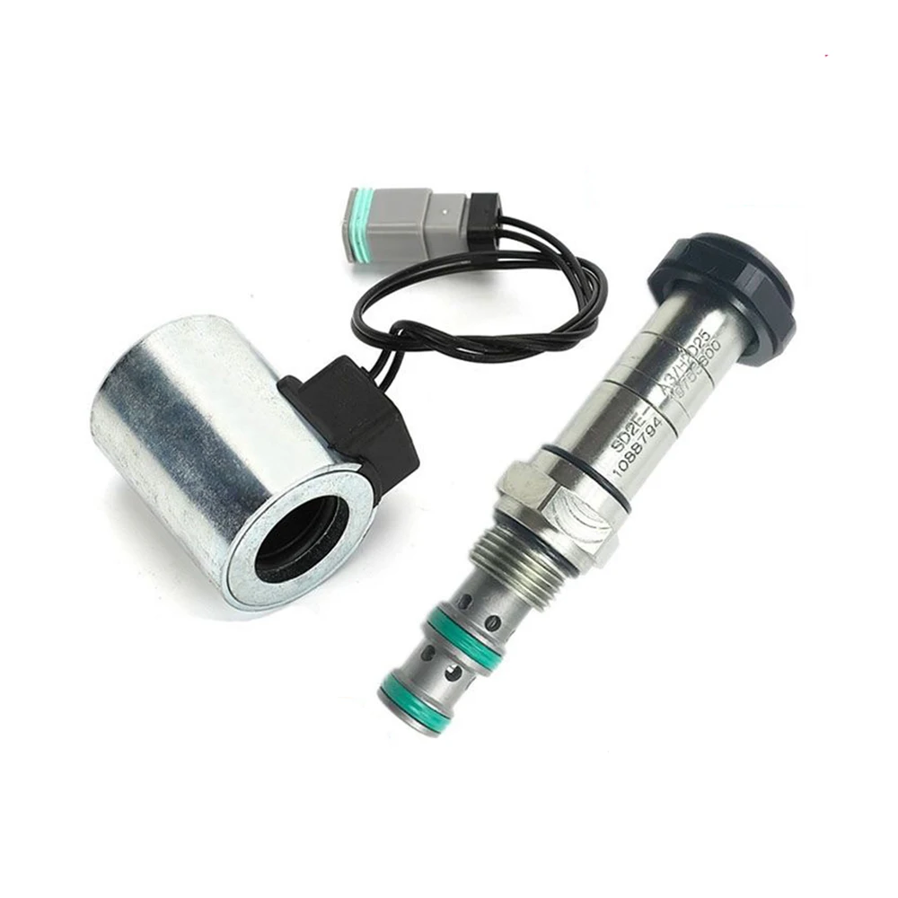 Excavator For XCMG XE60 80 135 150 200 215 230 Pilot Safety Lock Solenoid Valve Core Coil