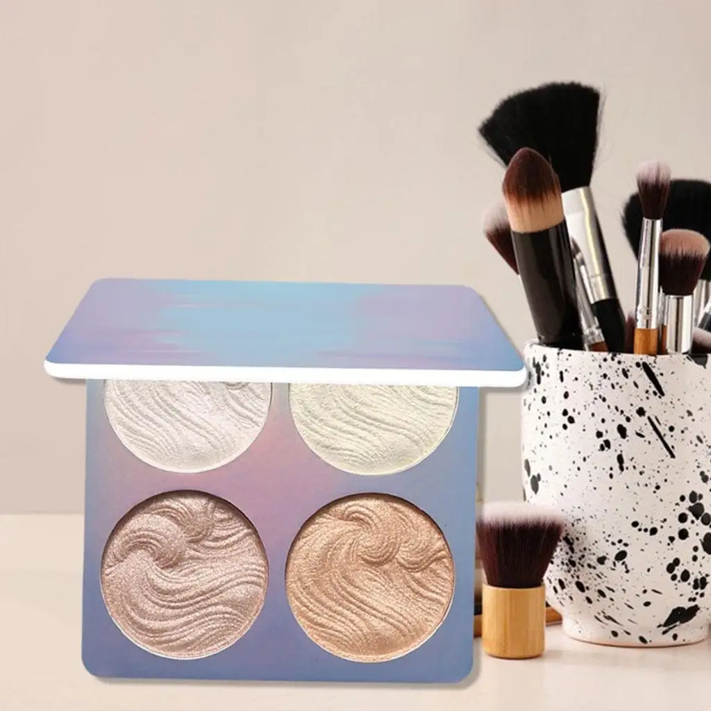 Professional Glow Highlighter Makeup Palette 4 Shades Face Contour Powder for Luxury Women’s Cosmetics
