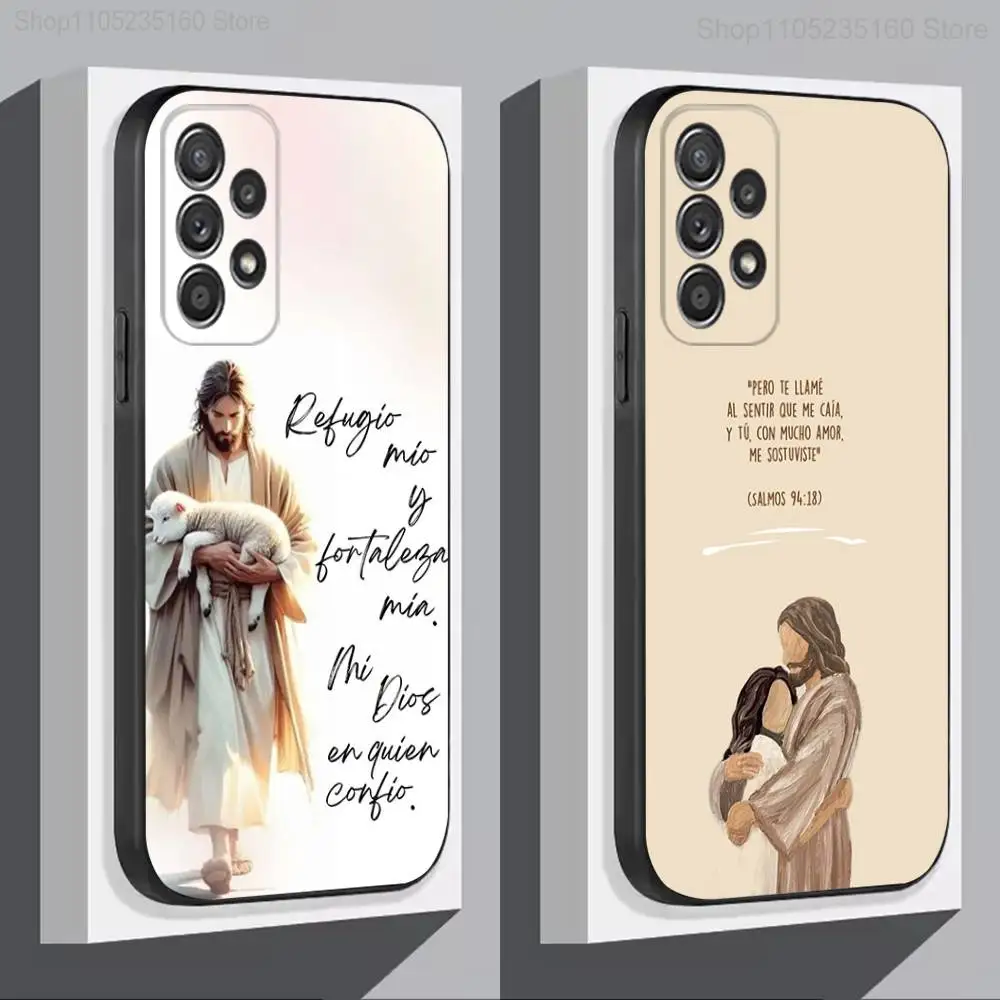 

Spanish B-Bible Jesus Verse For Samsung S 25,24,23,22,30,21,10,9,Ultra,Plus,Lite,FE,4,5G Phone Case Black Soft Case