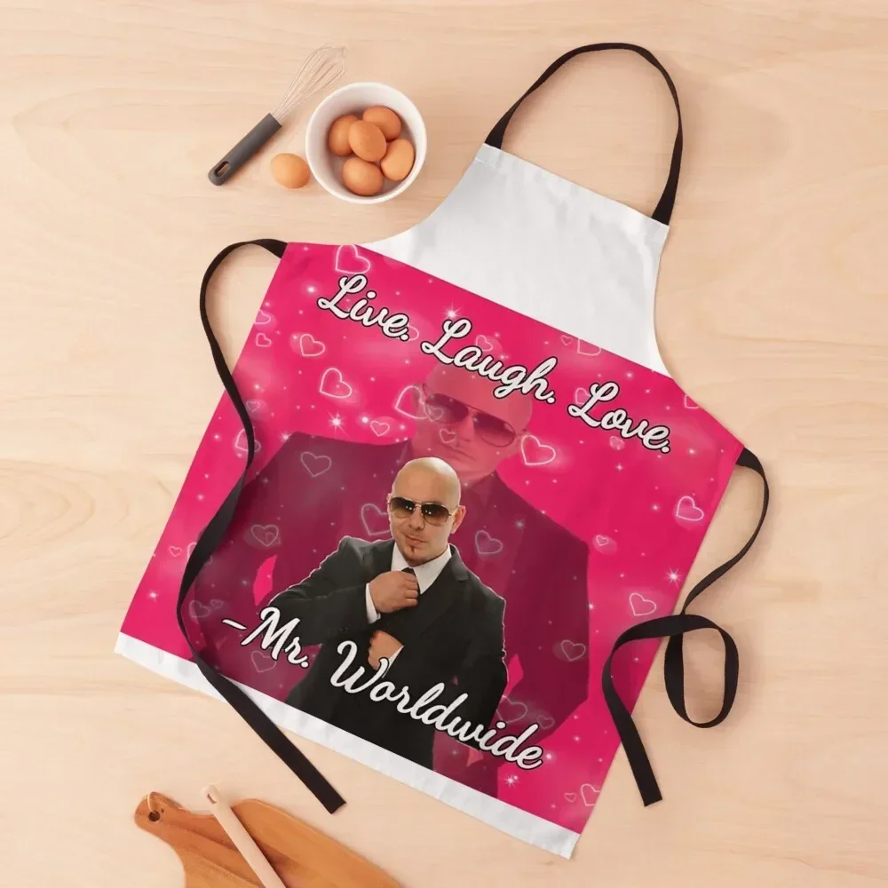 

Mr Worldwide Pitbull Valentine Apron professional hairdressing work ladies Smock for hairdressing custom women's kitchen Apron