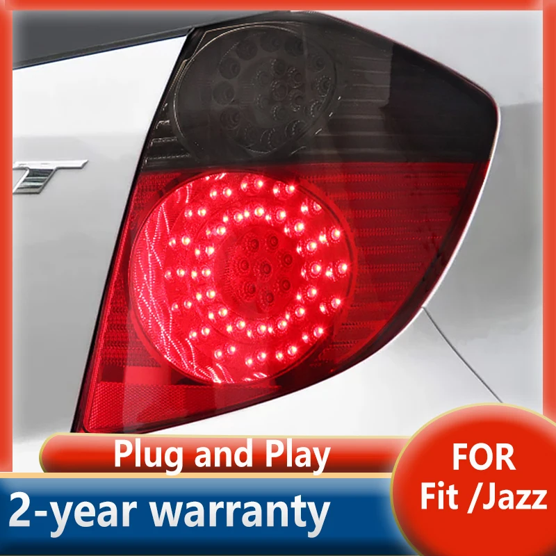 For Honda Fit Jazz taillight 2009-2013 Tail lamp Rear Lamp LED DRL+Brake+Reverse+Yellow turning Rear light