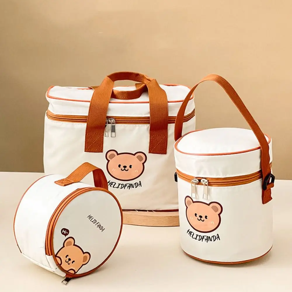 High Quality Portable Insulated Lunch Bag Cute Bear Waterproof Cooler Bag Large Capacity Camping Picnic Bag for Students Adult